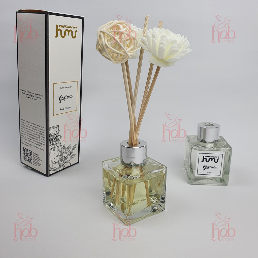 Parfum Pengharum Ruangan Aroma Reed Diffuser Aromatherapy Stick Rotan Taffware 50ml-Gardenia