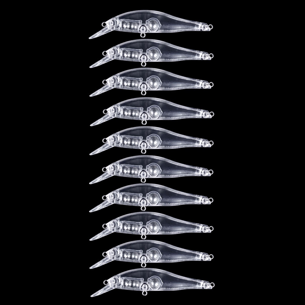 HENGJIA 50PCS Unpainted Fishing Lure 10cm 10g Minnow Hard Bait Blank Body DIY Umpan Pancing Artificial Bait Ikan