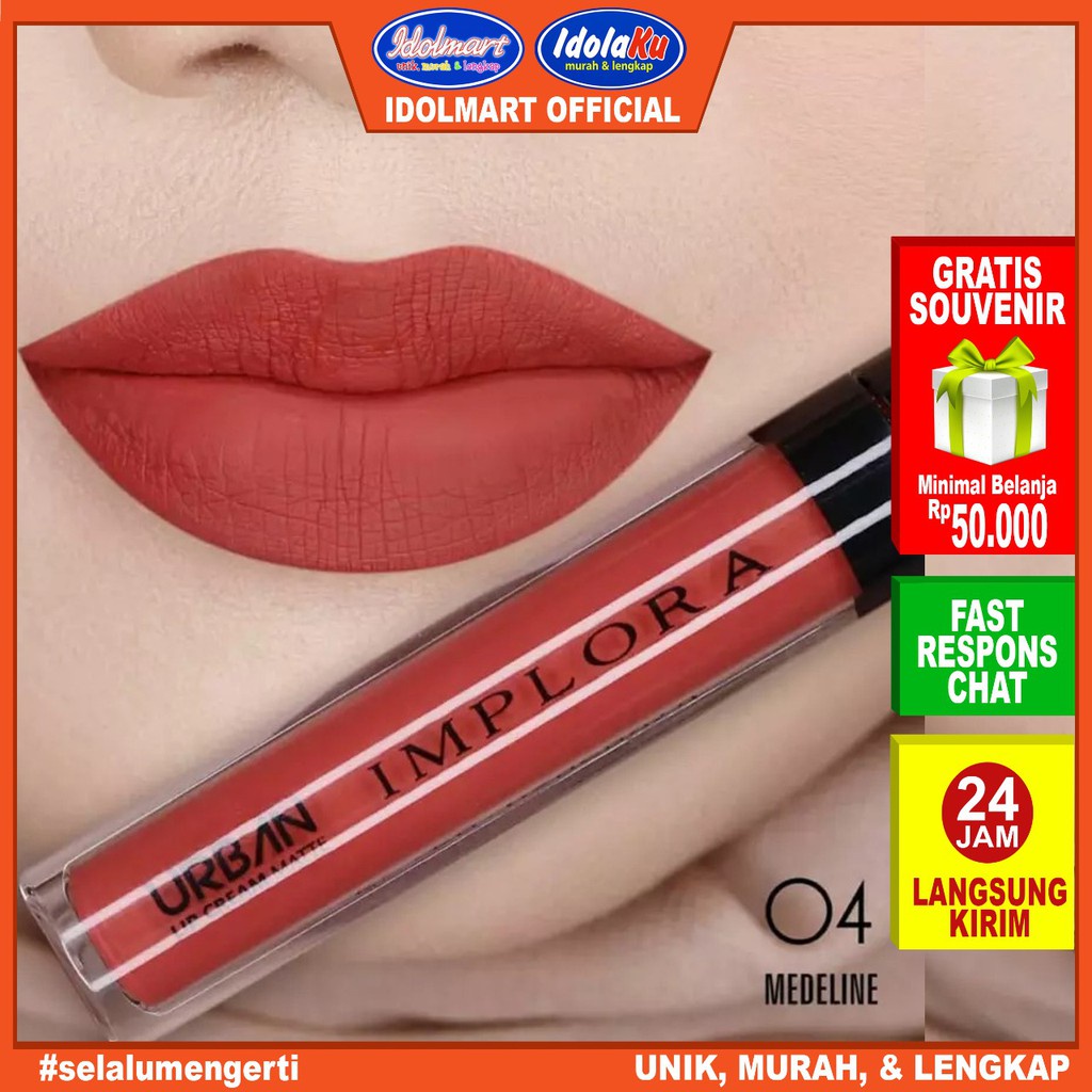 IDOLMART Implora Urban Lip Cream Matte Madeline 04 - BPOM Idolmart Surabaya