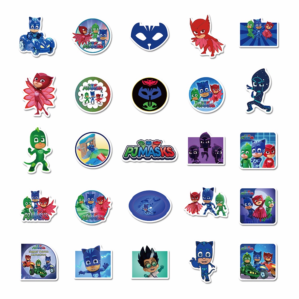 50pcs pajamas masked man cartoon stickers cute children's hand account stickers toy laptop water cup decoration waterproof stickers