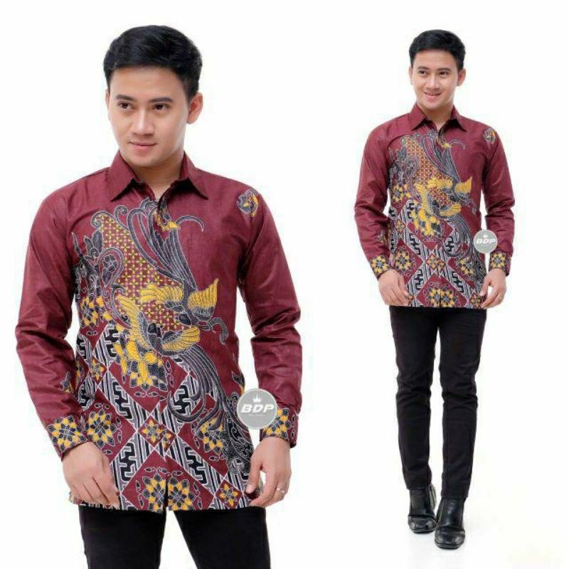 BATIK COUPLE KEMEJA TUNIK SHIBORI JUMPUTAN TERBARU size s_3L /HRB026 YELBOR