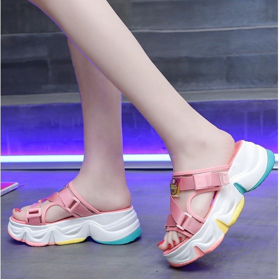 TBIG [COD] Sandal Wedges Wanita Import BUNGA TALI Korea Style Santai Wanita