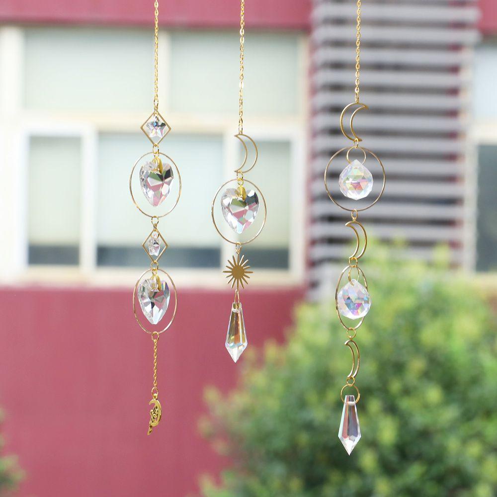 R-bunga Kristal Suncatcher Chakra Taman Liontin Rumah Gantung Prisma Ornamen