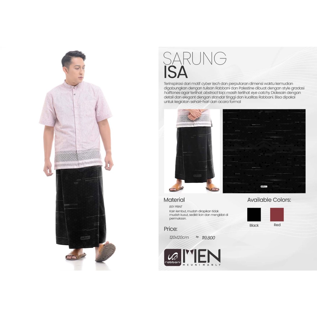 SARUNG ISA RABBANI TERBARU BLACK || RED