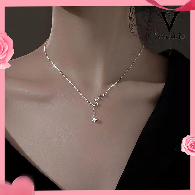 [COD]Big Dipper Wanita Trendy Temperamen Cahaya Mewah Desain Niche Rumbai Kalung Indah Sederhana-FA