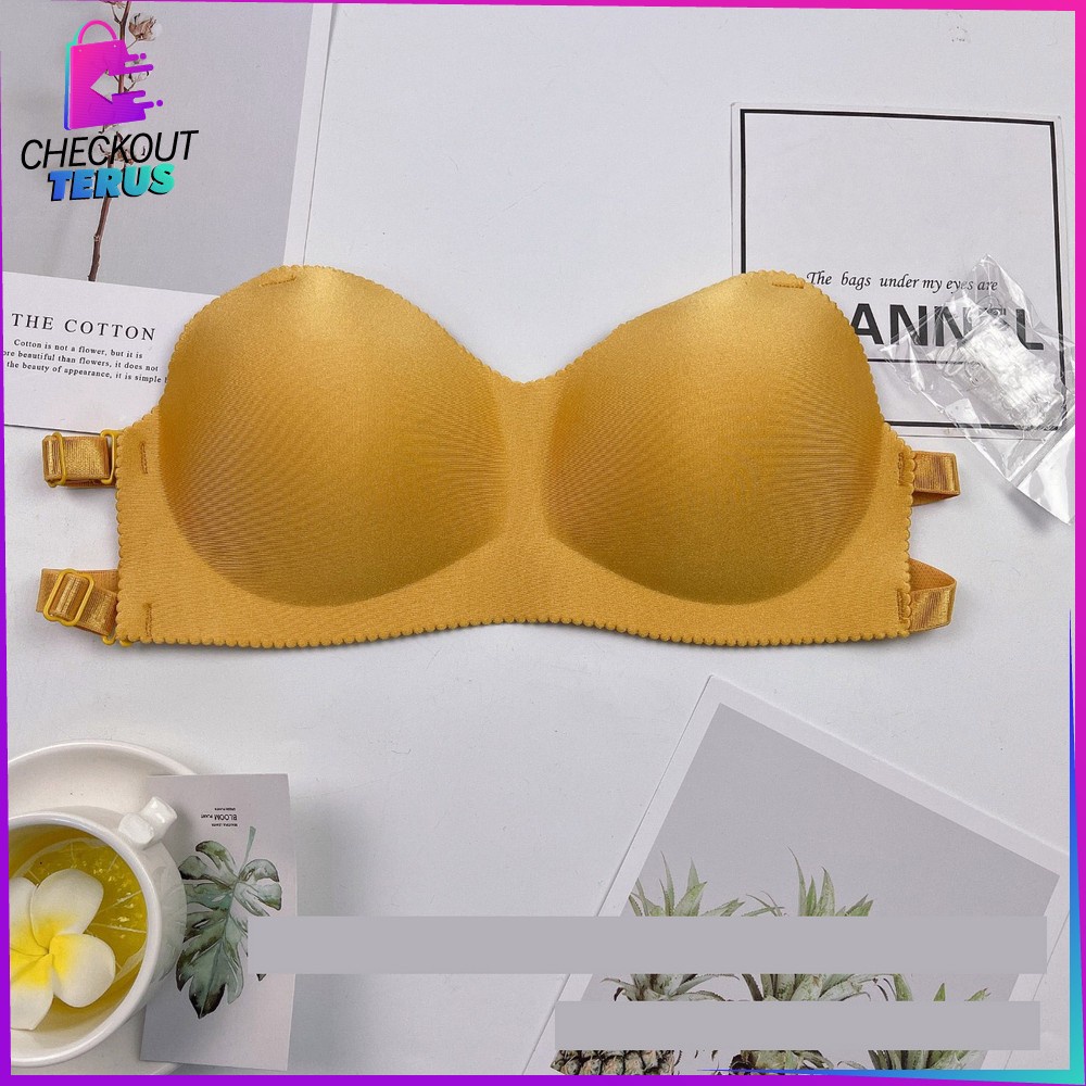 CT P64 P65 Pakaian Dalam Atasan Wanita Bra Seamless Tanpa Kawat BH Push Up Bra Kancing Depan Tanpa Kawat Bra Olahraga