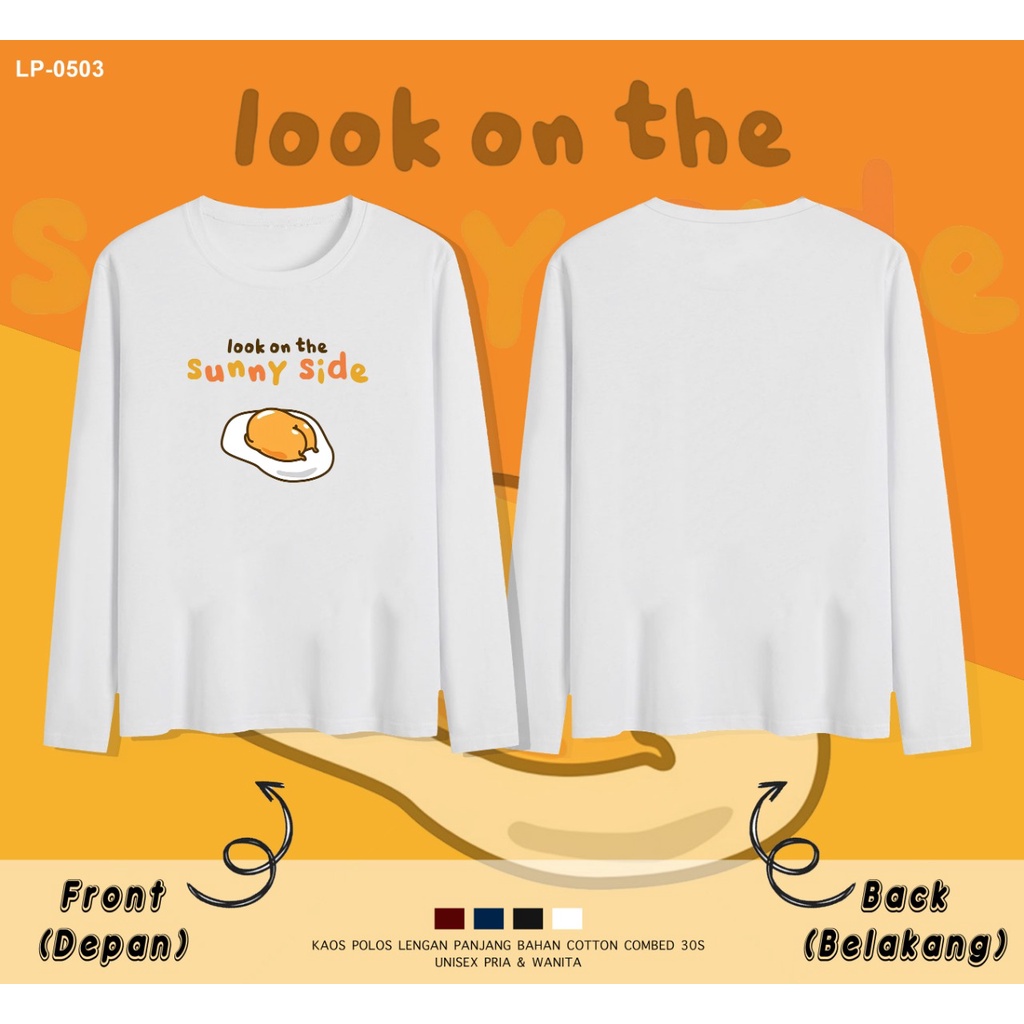 PAKAIAN KAOS LENGAN PANJANG WANITA / IMPORT / LP-0503 / SUNNY SIDEUP GUDETAMA