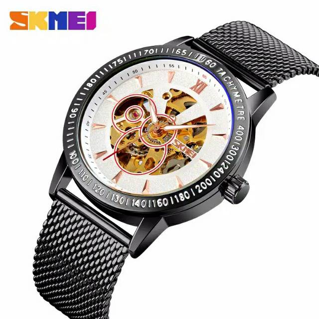 Jam Skmei 9216 automatic steel bergaransi free carton box