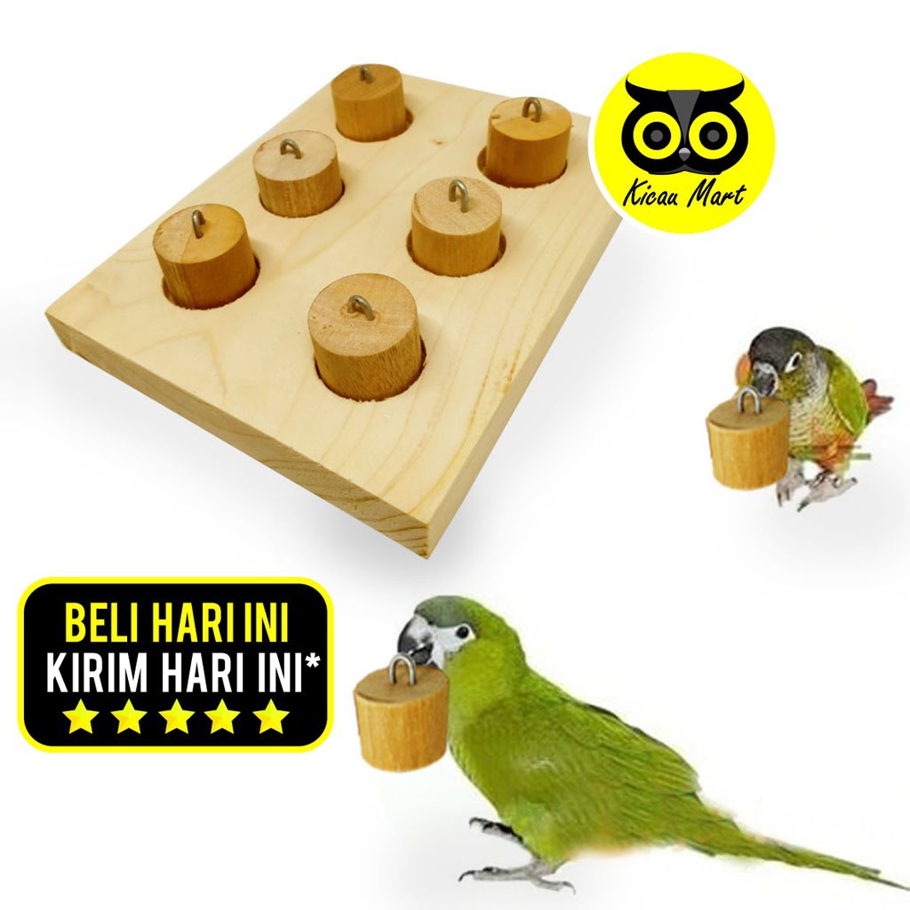 MAINAN PARROT PUZZLE TOYS KAYU BALOK PAPAN MAINAN BURUNG PARUH BENGKOK LOVEBIRD NURI BEO DLL PZLTOY