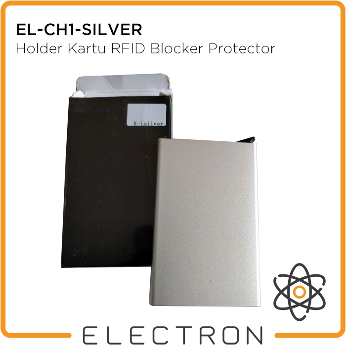 EL-CH1-SILVER Card Holder Kartu RFID Blocker Protector Aluminium