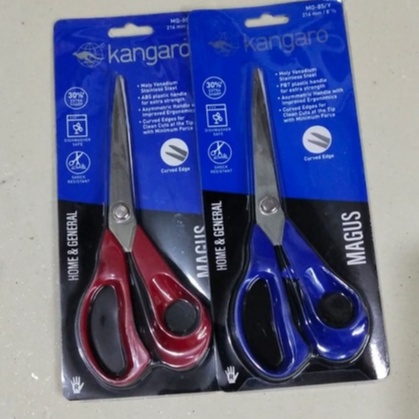 

gunting kertas dan kain jumbo kangaro 216 mm / 8"1/2 (code 52 40 22)