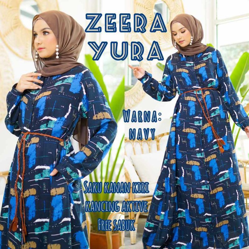 Daster arab ZEERA YURA Dress Rayon Kancing Outher