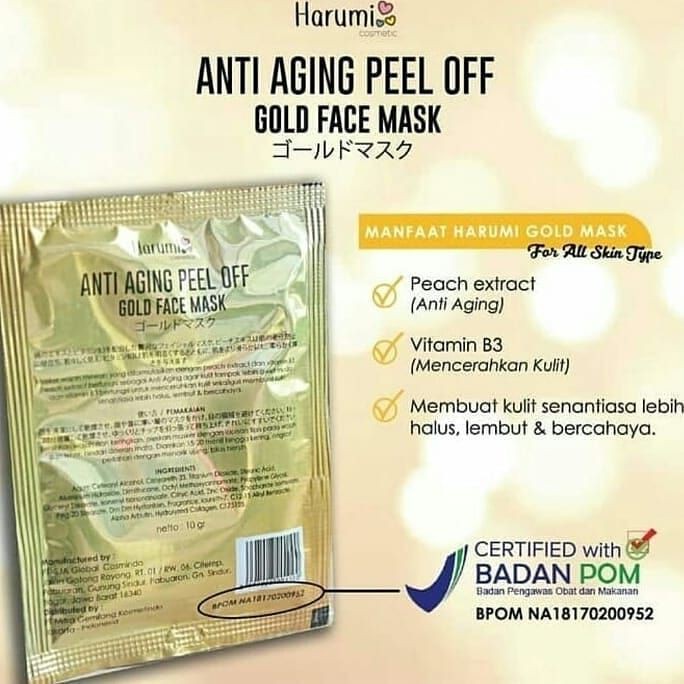 HARUMI MASKER GOLD / HITAM