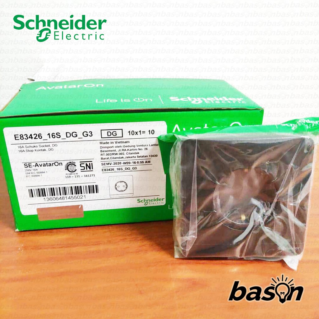 SCHNEIDER AvatarOn Stop Kontak 16A 250V CP Arde - Socket Outlet