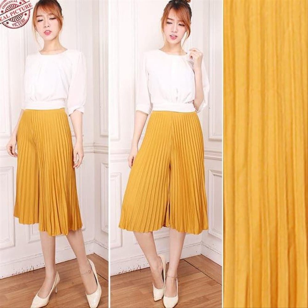 Celana kulot pendek plisket 7/8 terbaru/celana kulot plisket pendek-5