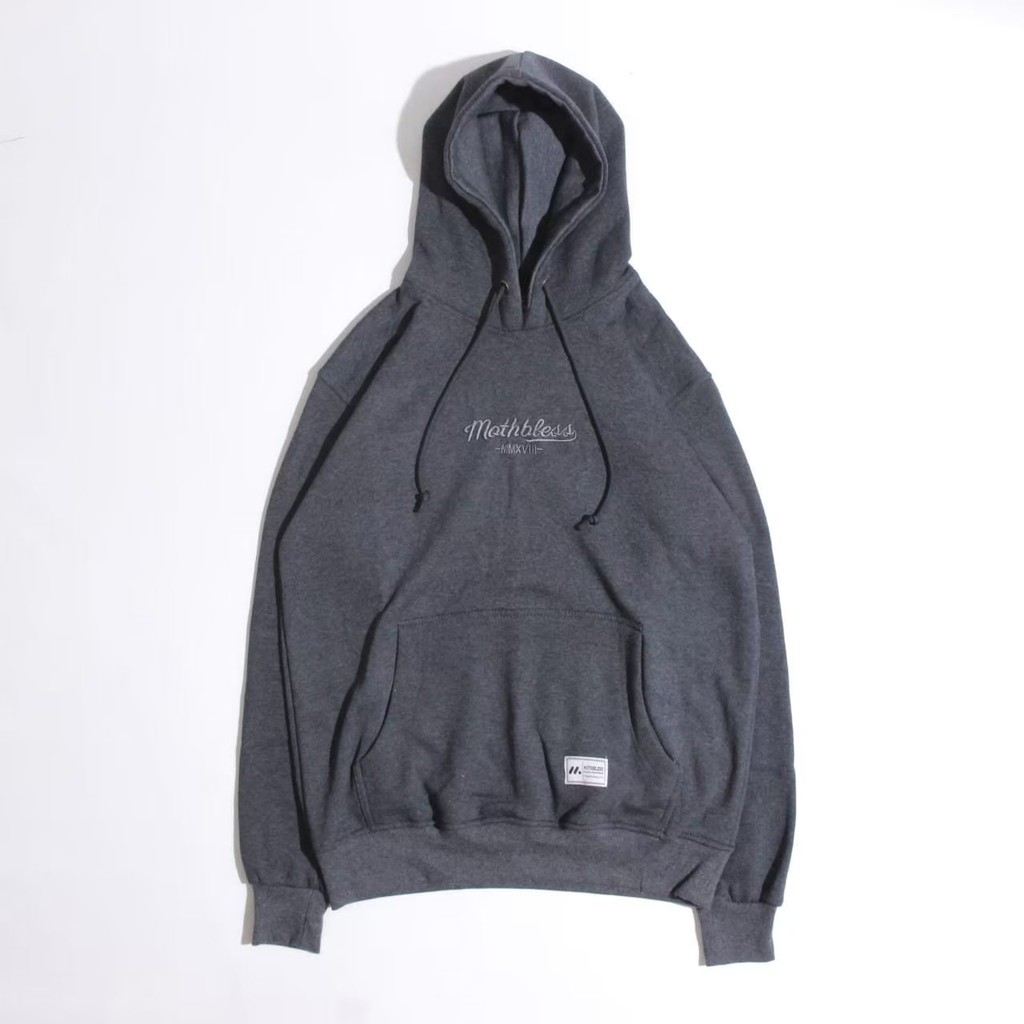 Jaket Hoodie MOTHBLESS BORDIR – Gray Edition Trendy Casual  Unisex Good Brand Quality Stylish