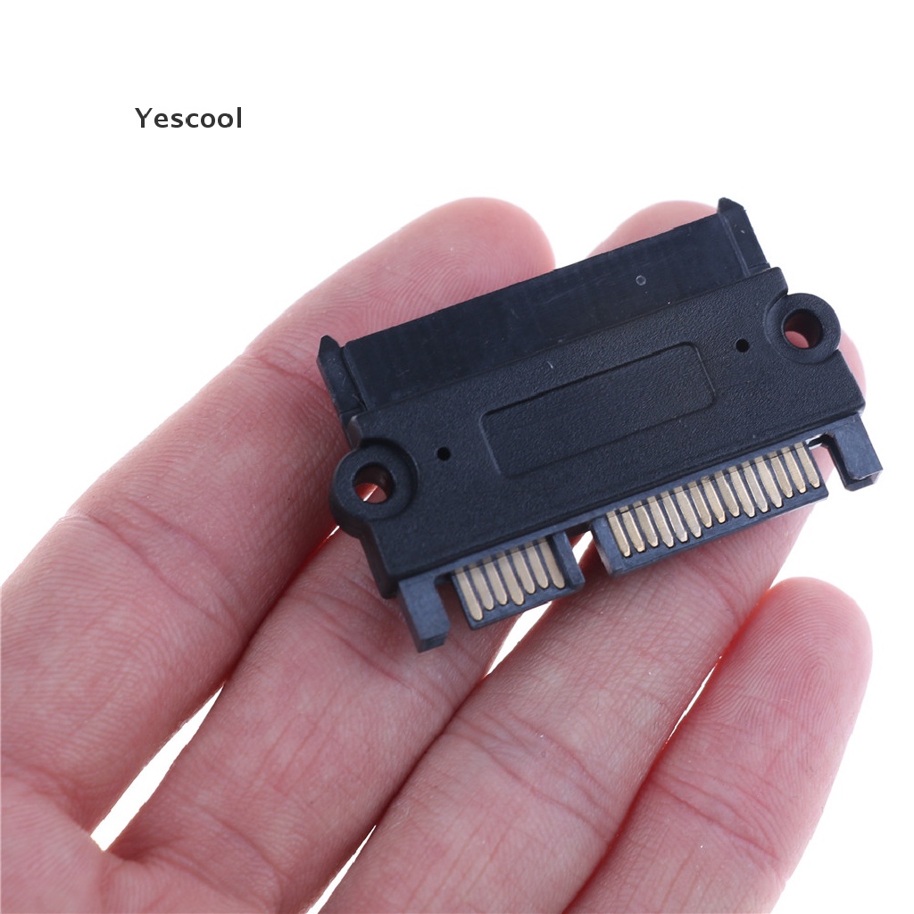 Yescool Adapter Konverter Jack 22Pin 7 + 15pin Male Ke SATA 22Pin Female M / F