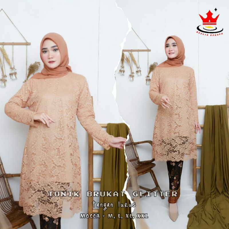 IndahKebaya | SETELAN KEBAYA DAHLIA BROKAT / KEBAYA KURUNG MODERN / TUNIK BROKAT JUMBO/KEBAYA MUSLIM