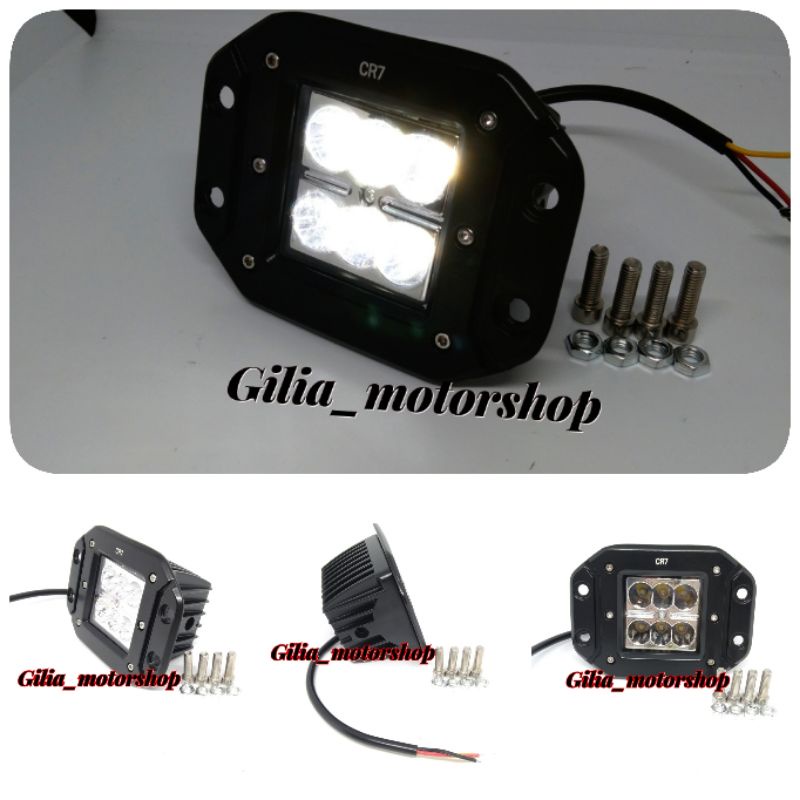 Lampu Tembak  Motor  6 LED 2 Mode Diam dan kedip Cepat Nyala Terang