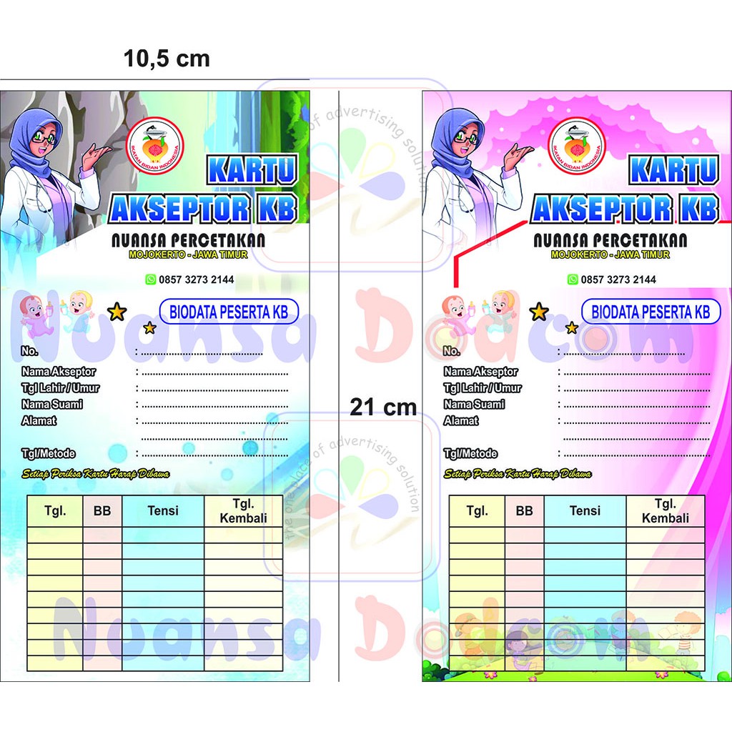 KARTU KB LIPAT 3 CANTIK