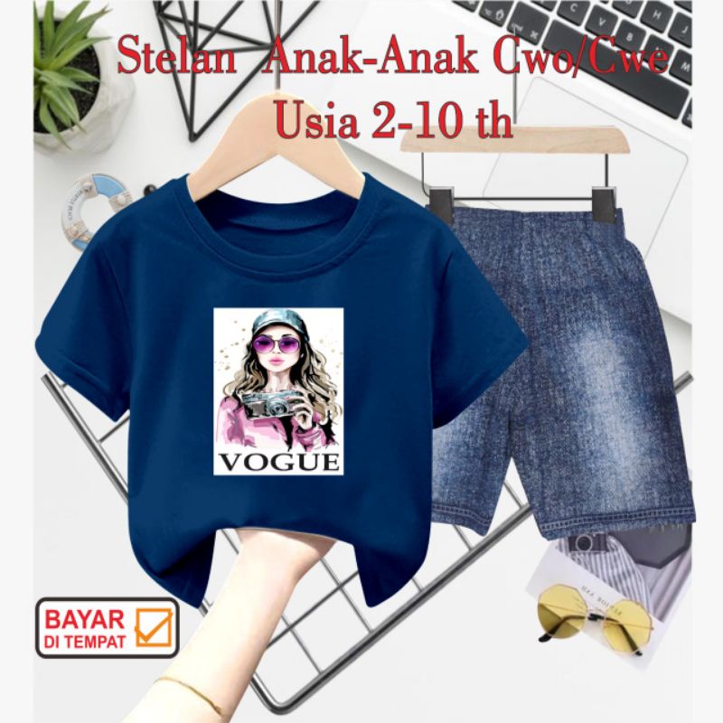 ((IB))SETELAN ANAK PEREMPUAN SEMI JEANS/V0QU3 CEWEK DIGITAL SABLON