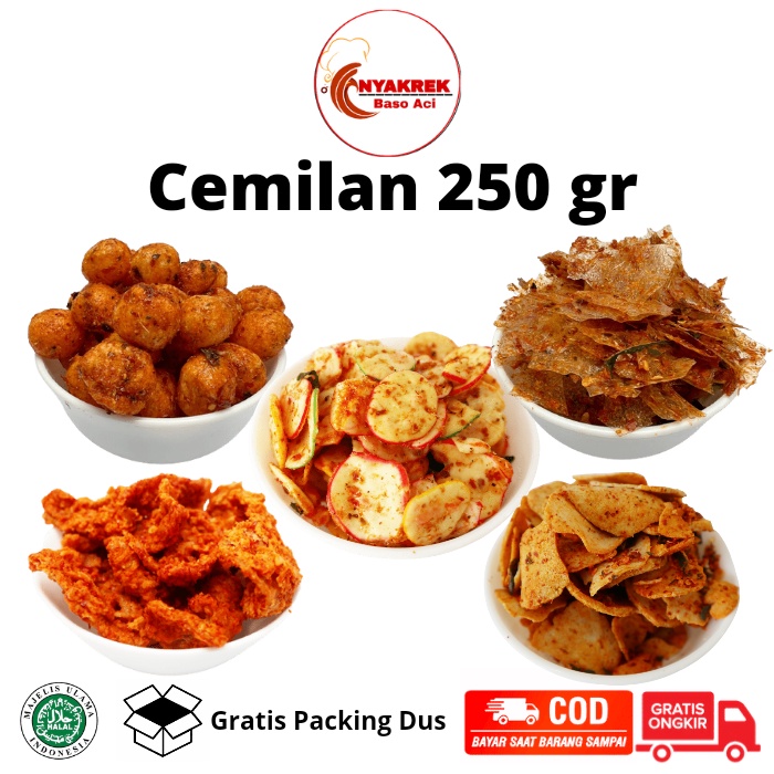 

Cemilan Pedas 250 gr Snack Pedas 250 gr Nyakrek