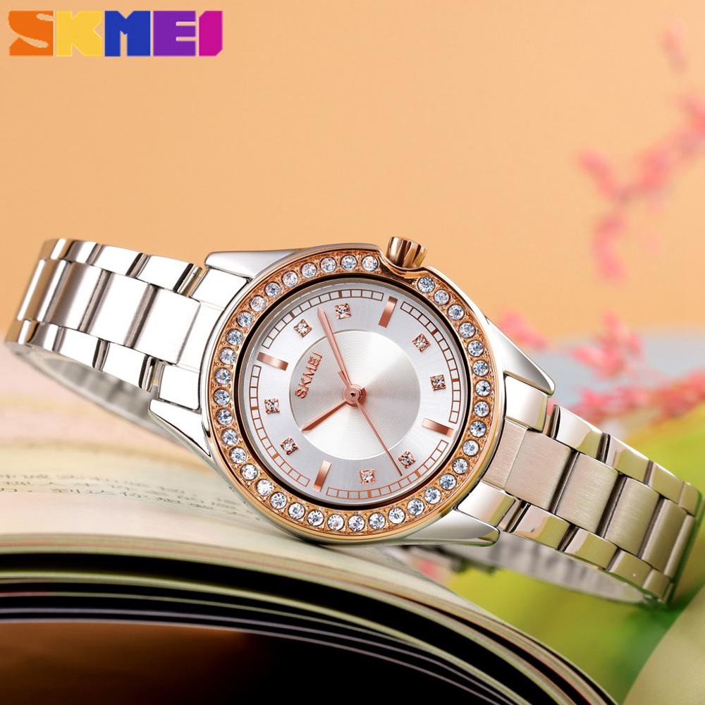 Jam Tangan Wanita / SKMEI 1534 Analog Stainless Steel / Jam Tangan Analog Original / SKMEI