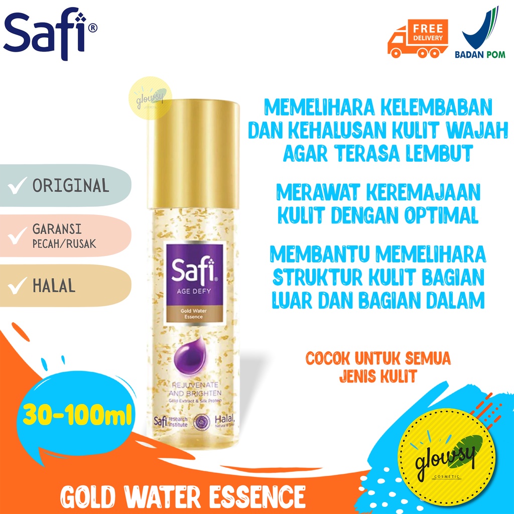 SAFI AGE DEFY GOLD WATER ESSENCE SERUM SKINCARE ANTI AGING PELEMBAB WAJAH SAFI SKIN CARE HALAL