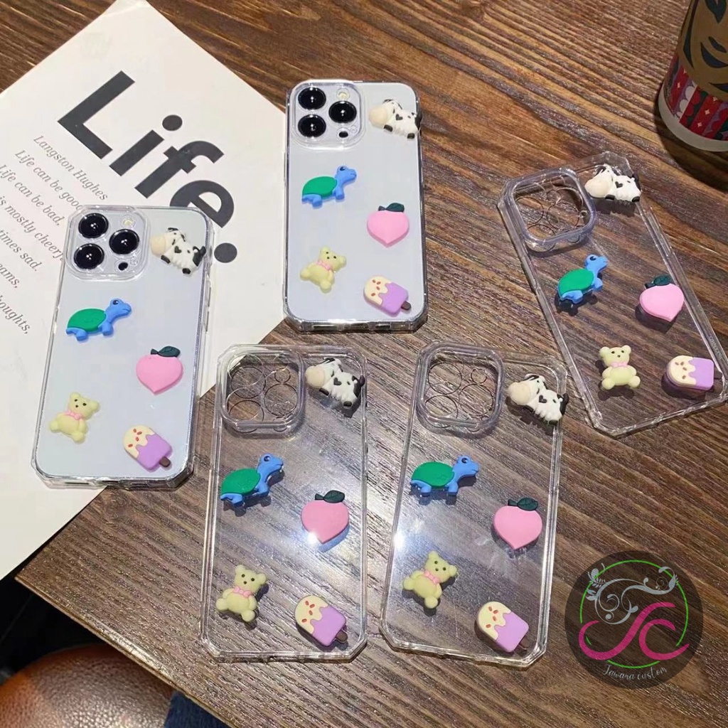 Y022 CLEAR CASE SOFTCASE CLEAR JELLY KARAKTER 3D CUTE FOR OPPO A1K A31 A8 A3S A5S F9 A12 A11K RENO 4