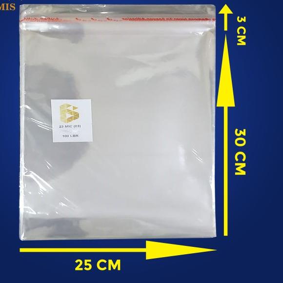 

25 x 30 cm Plastik OPP EKONOMIS 23micron (100 lbr) (lem/seal)
