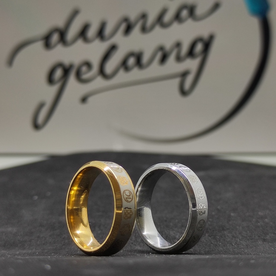 CINCIN TITANIUM IKATAN CINTA SILVER GOLD / CINCIN PRIA WANITA ANAK COUPLE TUNANGAN