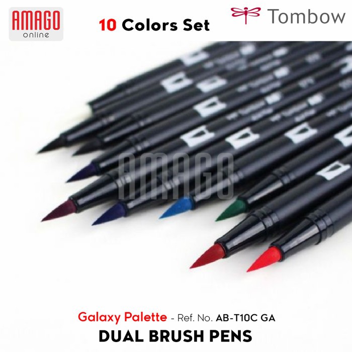 TOMBOW Dual Brush Pens - GALAXY Palette of 10 colors - AB-T10C GA