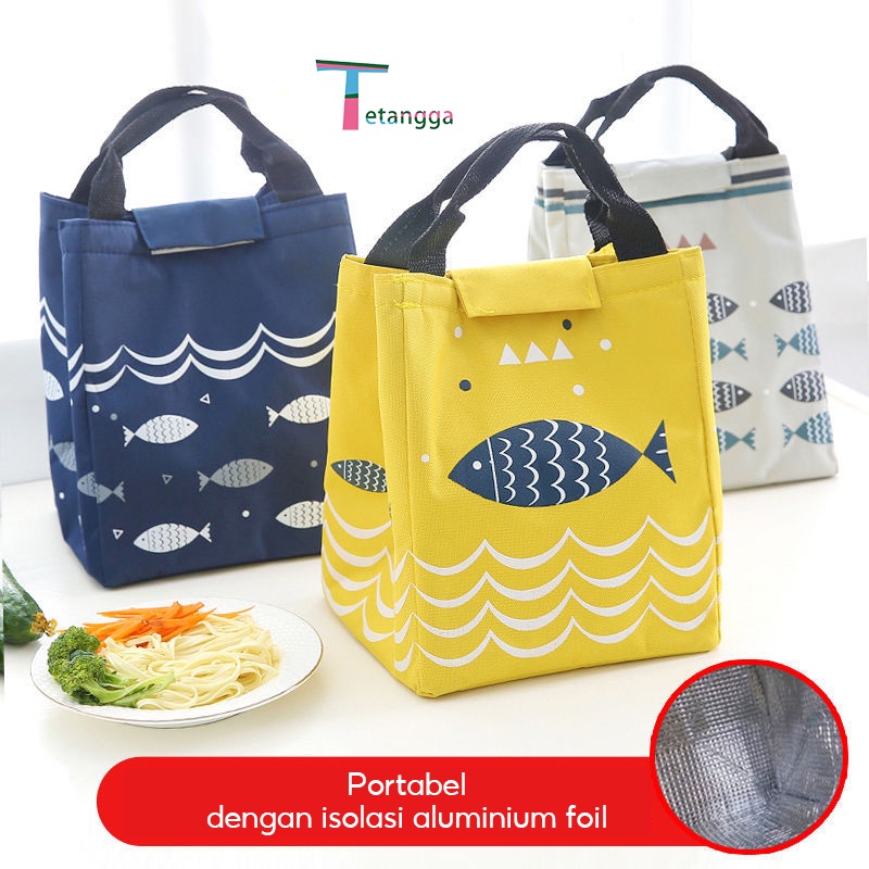 Tas Bekal Anti Air  Tas Bekal Karakter Lunch Cooler Bag Salur Makanan Aluminium Kotak Makan Import