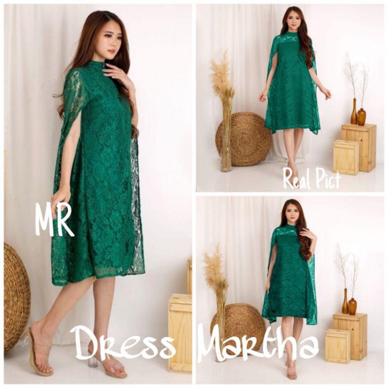 DRESS FASHION MARTHA, BRUKAT FURING, DRESS MAXY, 3 UKURAN, MR