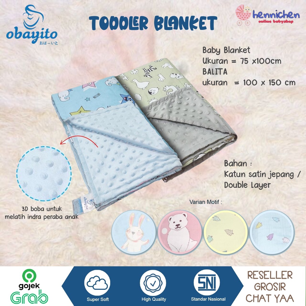 PREMIUM Obayito Baby Blanket - Selimut Bayi - BALITA