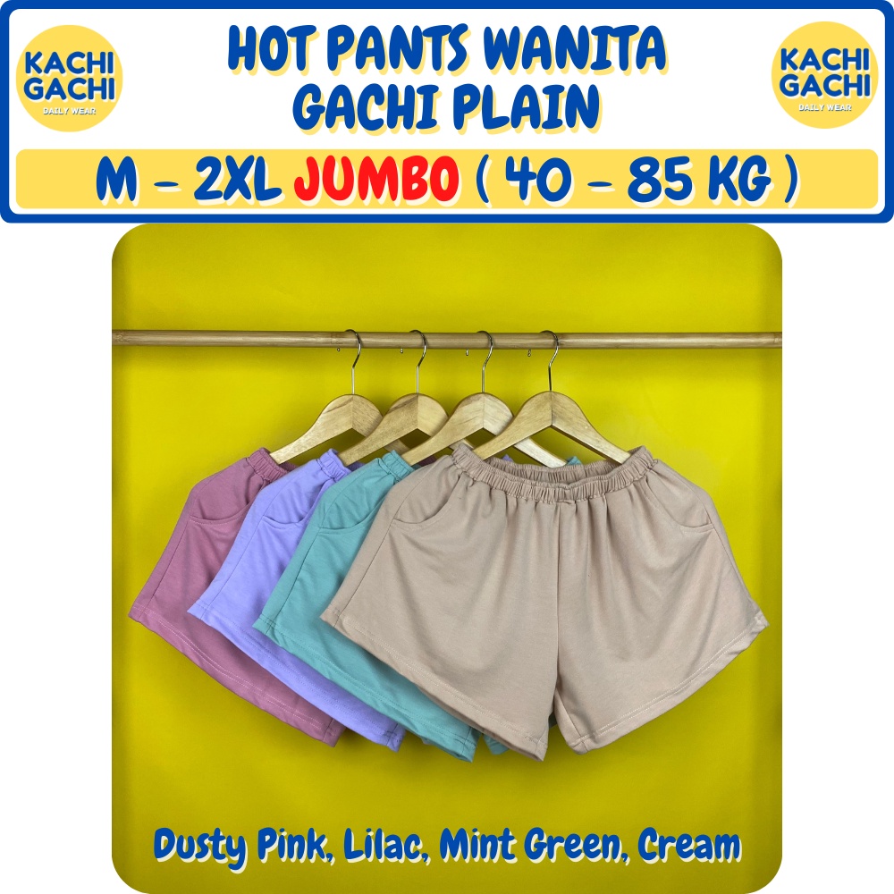 Hot Pants Wanita Jumbo / Celana Santai Wanita / Celana Kolor Wanita / Short Pants Wanita Big Size - Gachi Plain