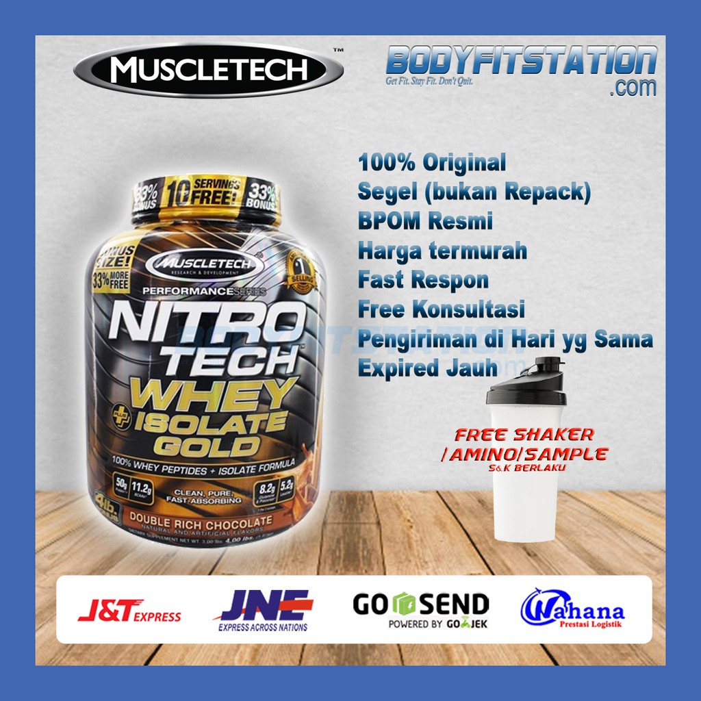 Muscletech Nitro Tech Whey plus Isolate Gold 4 Lbs / lb muscle nitrotech protein suplemen susu tech