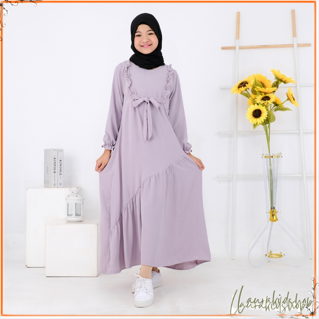 Gamis Anak / Gamis Anak Perempuan / Baju Muslim Anak Perempuan HIKARI 5-10 Tahun