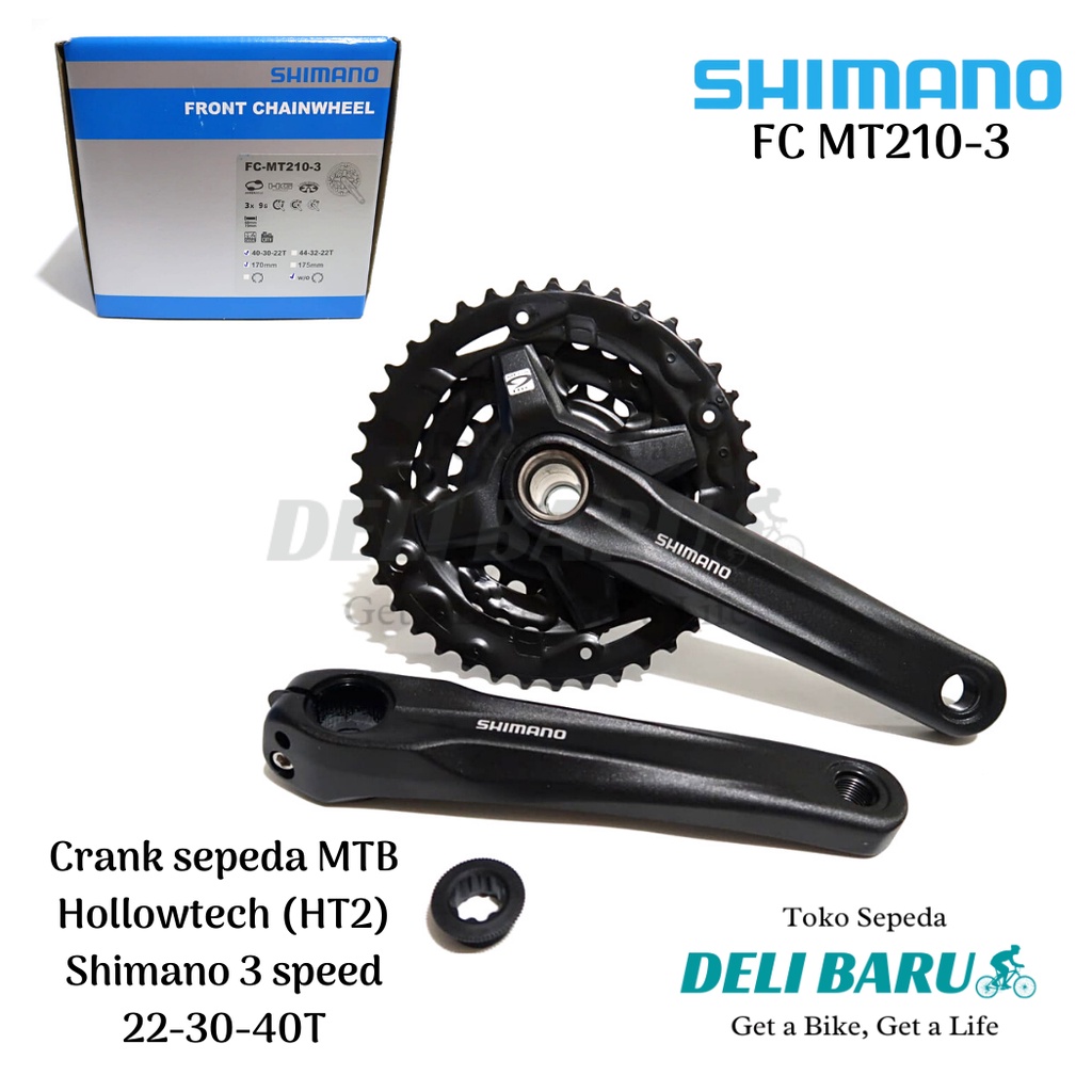 Shimano Crank hollowtech TANPA BB HT2 Altus MT 210 MT 300 gir 22 30 40 sepeda MTB