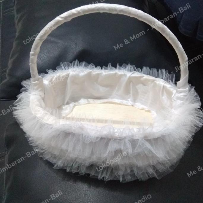 ~~~~~] flowergirl basket putih renda wedding dekor keranjang tabur bunga