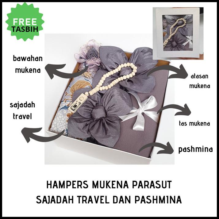 

Hampers Travelling Mukena Parasut Sajadah Dan Pashmina Instan