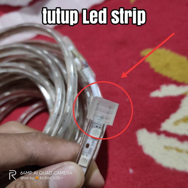 tutup ujung lampu selang led strip