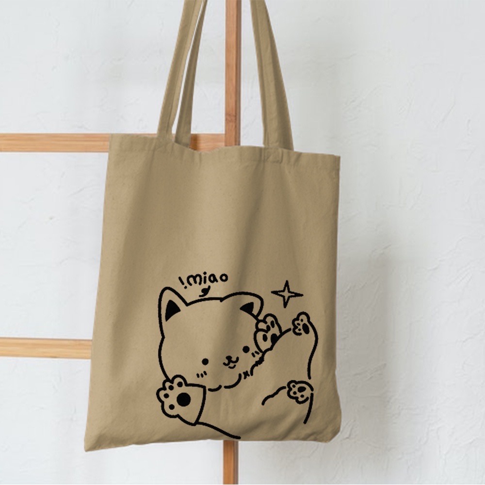 7.7 SALE! [RESLETING] TOTEBAG PROMO LEBARAN 2022 BAHAN SEMI KANVAS DAN BERGAMBAR KUCING LUCU JEPANG MIAU | TOTEBAG LAPTOP UKURAN 33x38 CM | TOTEBAG HITAM | TOTEBAG KREM | TOTEBAG MOKA | TOTEBAG KUNING, BIRU TOSCA, PINK BABY