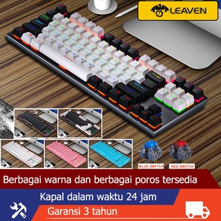 LEAVEN K550 keyboard mechanical gaming rgb murah usb blue switch red switch hotswap mechanical keyboard tkl
