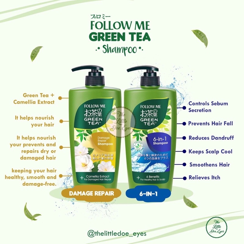 [READY] Follow Me Green Tea Shampoo / Hijab 650ml