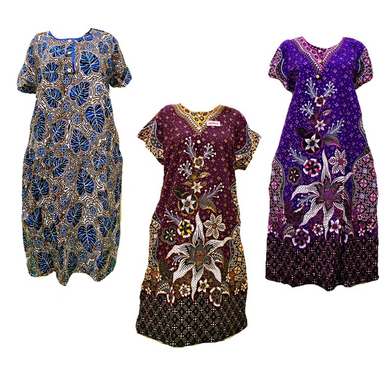 Baju daster kencana ungu batik - baju busui - baju hamil