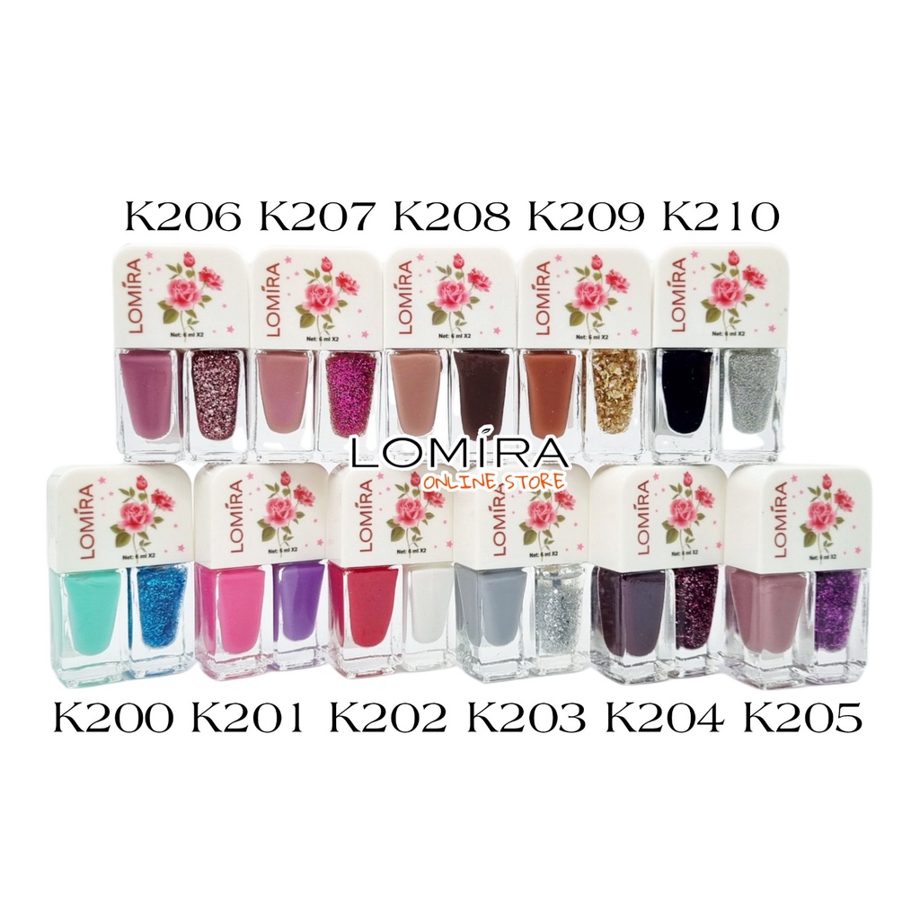 LOMIRA NAIL POLISH 2in1 - TERDAFTAR BPOM - NAIL POLISH 2 in 1 LOMIRA - PEWARNA KUKU MURAH - CAT KUKU - CUTEK - KUTEKS - KUTEK 2in1