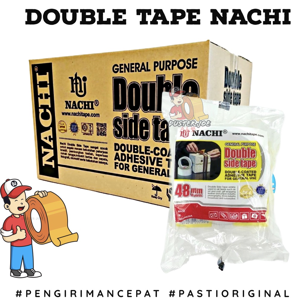 

[PER 1 DUS] Double Tape Nachi 48mm 2 inch 10 YARD (1 DUS ISI 40 ROL)