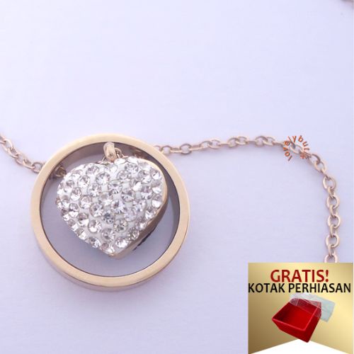 Lovelybutik - Kalung Titanium Anti Karat Selamanya Lisa New Kalung Wanita Titanium Ukuran 45 cm BONUS KOTAK PERHIASAN