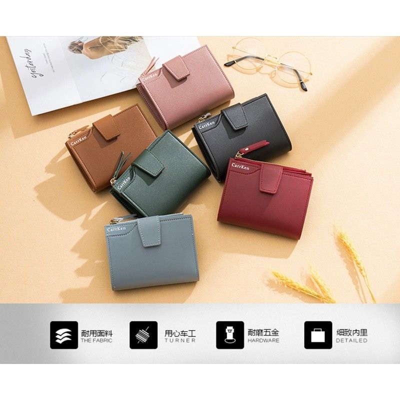 Medan Termurah KD17 Korean style Dompet trendy cantik dompet leather lipat wanita import